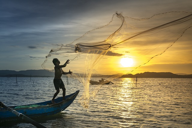 fishing, fisherman, sunset, nature, sea, ocean, silhouette, vietnam, traditional, fishing, fishing, fishing, fishing, fishing, fisherman, fisherman, fisherman