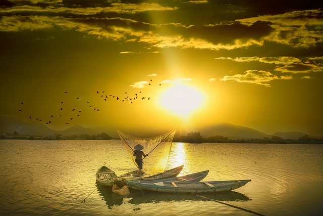 darling, clouds, fisherman, nature, sun, sea, reflection, fisherman, fisherman, fisherman, fisherman, fisherman